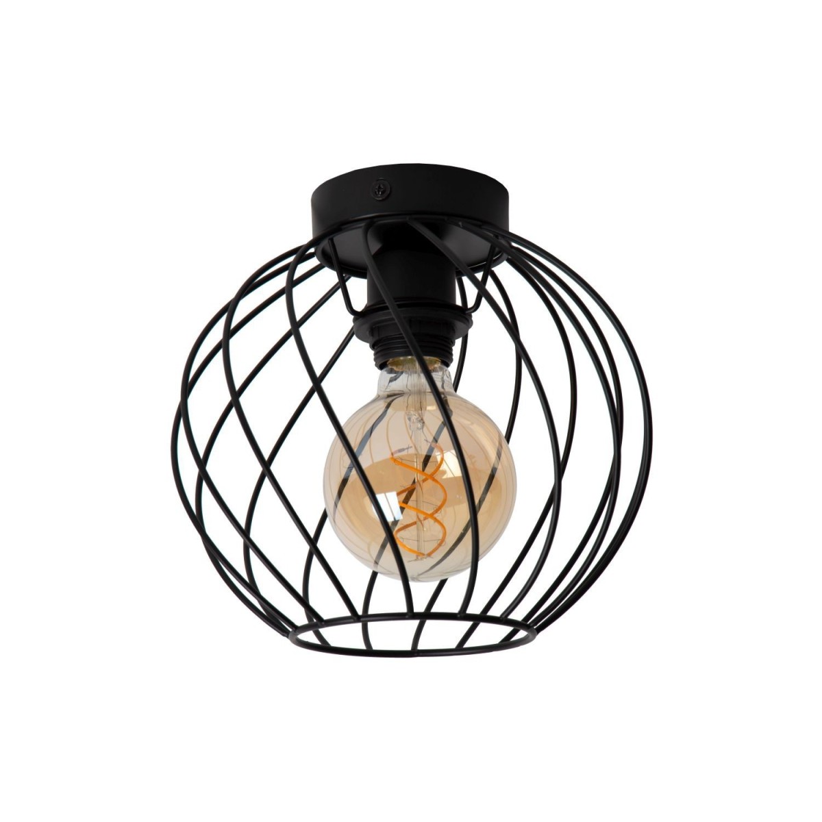 Lucide 21128/25/30 DANZA - Lampa sufitowa wpuszczana - 25 cm - 1xE27 - Czarna