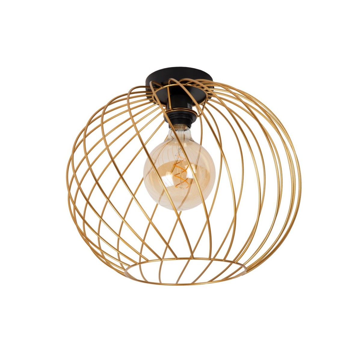 Lucide 21128/40/02 DANZA - Lampa sufitowa wpuszczana - 40 cm - 1xE27 - Matowe złoto - Mosiądz