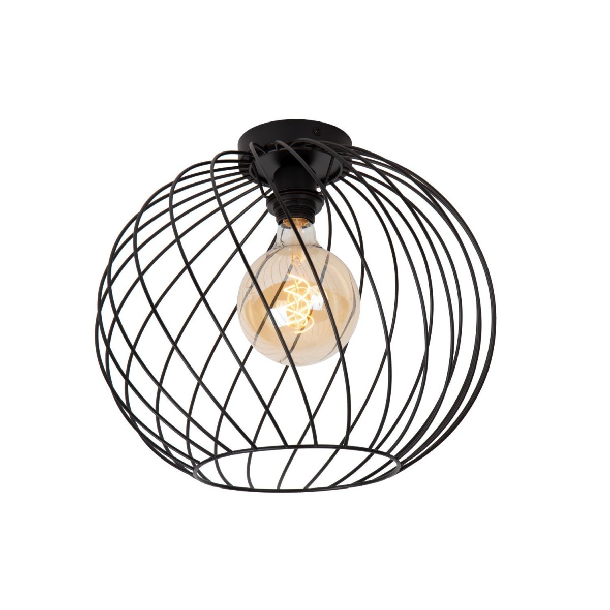Lucide 21128/40/30 DANZA - Lampa sufitowa wpuszczana - 40 cm - 1xE27 - Czarna