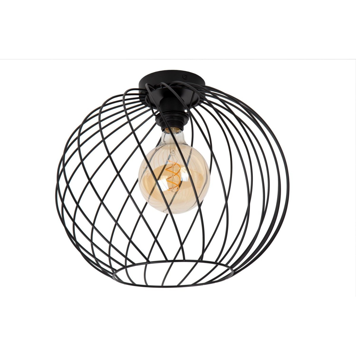 Lucide 21128/40/30 DANZA - Lampa sufitowa wpuszczana - 40 cm - 1xE27 - Czarna