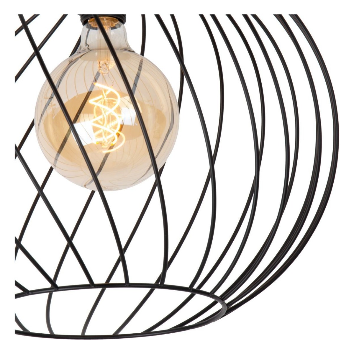 Lucide 21128/40/30 DANZA - Lampa sufitowa wpuszczana - 40 cm - 1xE27 - Czarna
