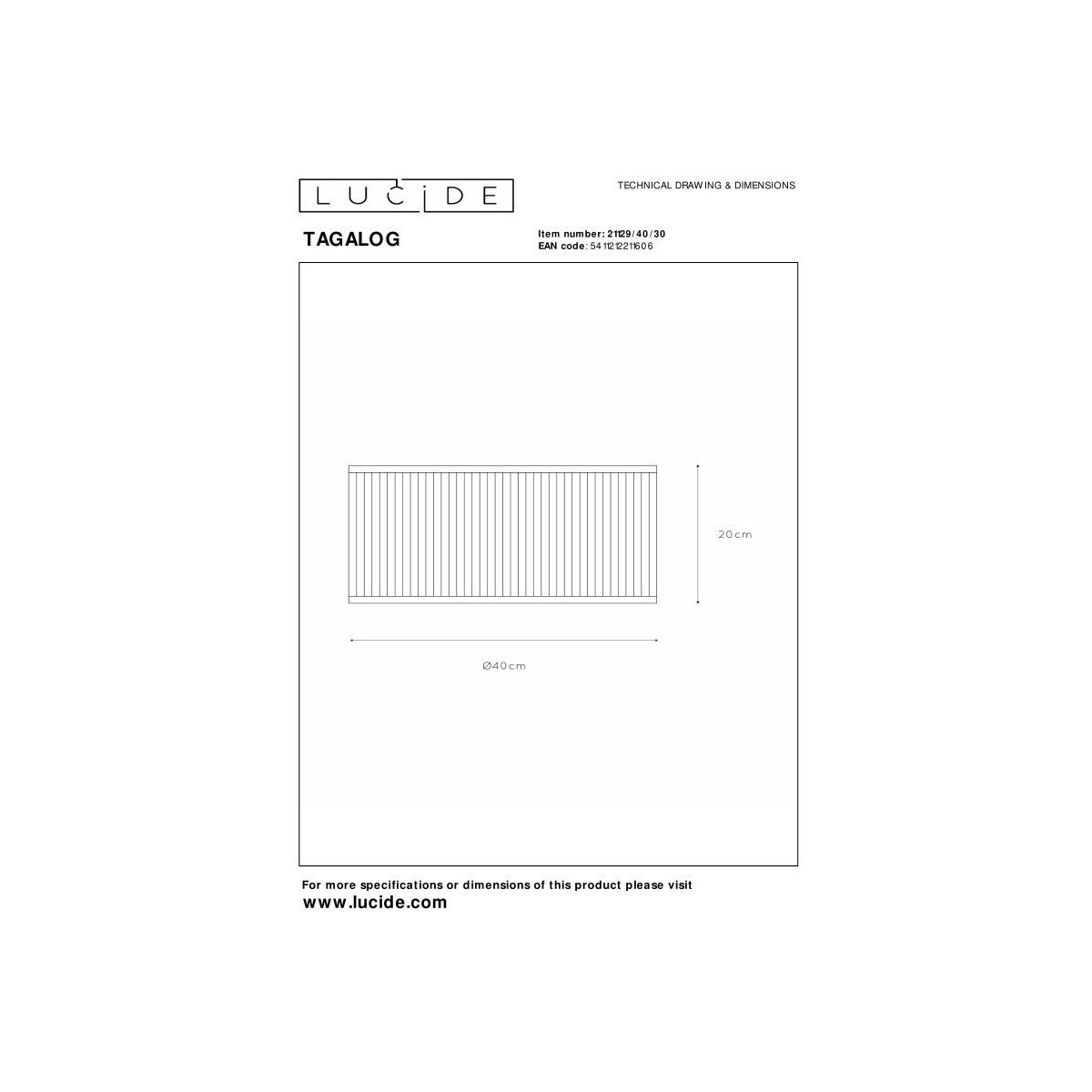 Lucide 21129/40/30 TAGALOG - Lampa sufitowa wpuszczana - 40 cm - 1xE27 - Czarny
