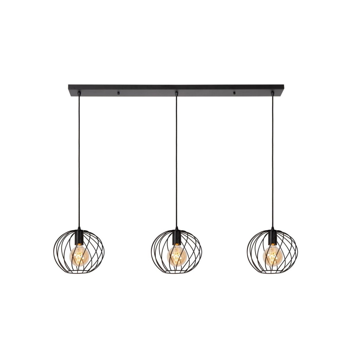 Lucide 21428/03/30 DANZA - Lampa wisząca - 3xE27 - Czarna