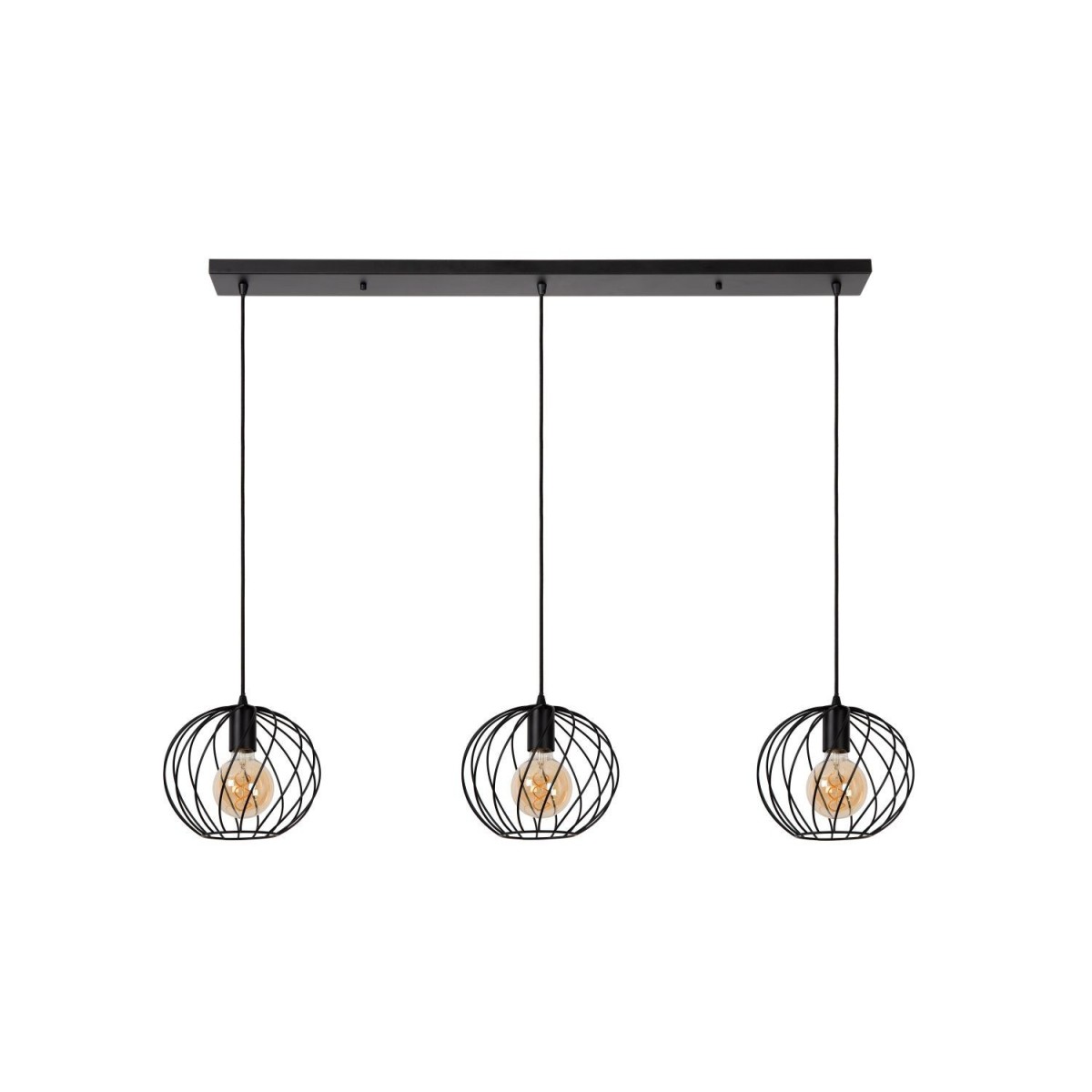 Lucide 21428/03/30 DANZA - Lampa wisząca - 3xE27 - Czarna