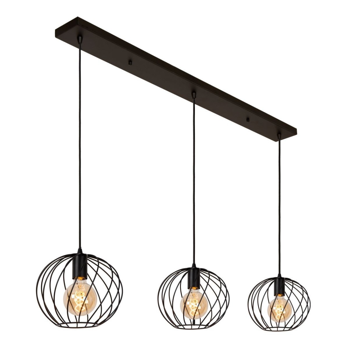 Lucide 21428/03/30 DANZA - Lampa wisząca - 3xE27 - Czarna
