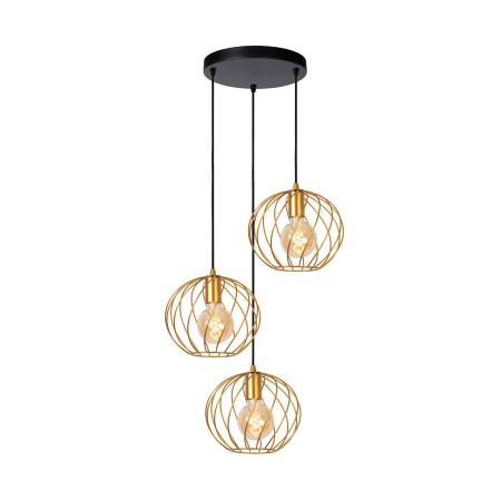 Lucide 21428/13/02 DANZA - Lampa wisząca - 50 cm - 3xE27 - Matowe złoto - Mosiądz
