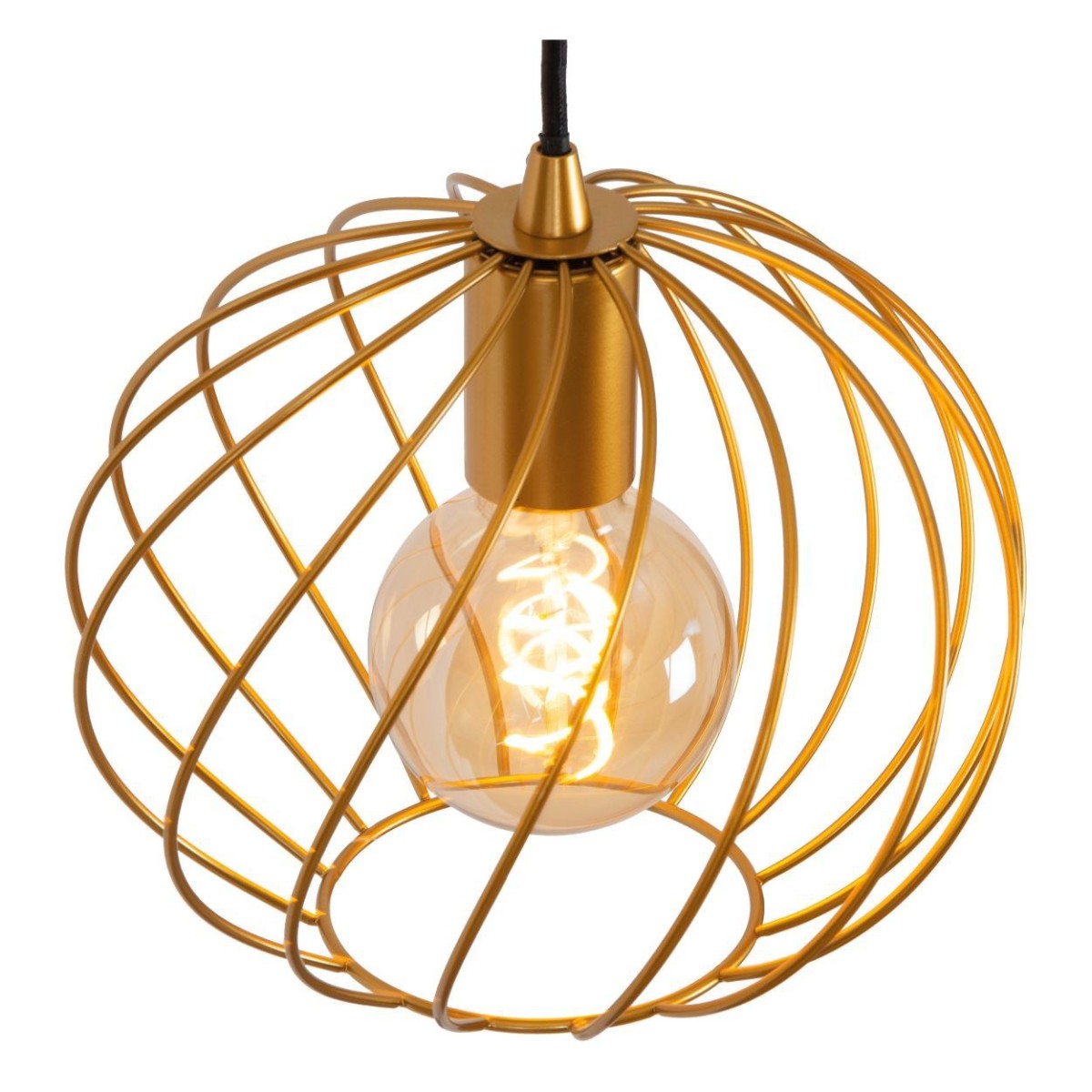 Lucide 21428/13/02 DANZA - Lampa wisząca - 50 cm - 3xE27 - Matowe złoto - Mosiądz