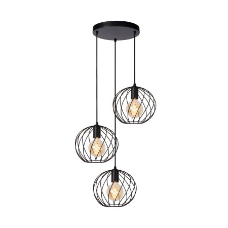 Lucide 21428/13/30 DANZA - Lampa wisząca - 50 cm - 3xE27 - Czarna