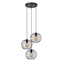 Lucide 21428/13/30 DANZA - Lampa wisząca - 50 cm - 3xE27 - Czarna