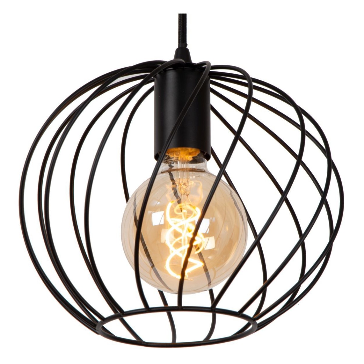 Lucide 21428/13/30 DANZA - Lampa wisząca - 50 cm - 3xE27 - Czarna