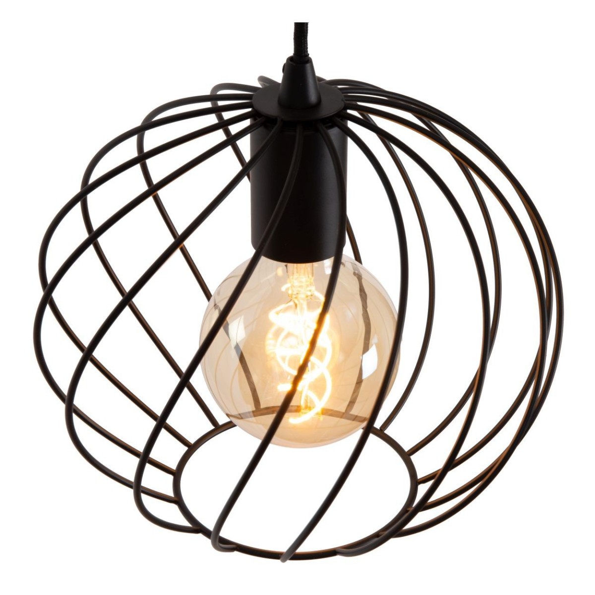 Lucide 21428/13/30 DANZA - Lampa wisząca - 50 cm - 3xE27 - Czarna