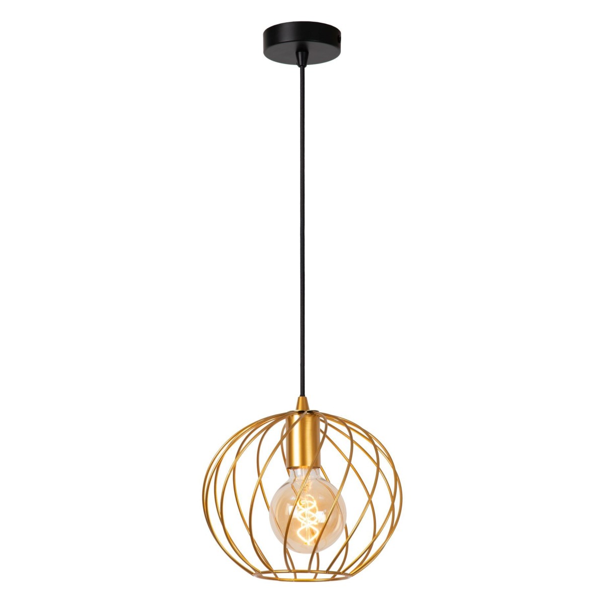 Lucide 21428/25/02 DANZA - Lampa wisząca - 25 cm - 1xE27 - Matowe złoto - Mosiądz