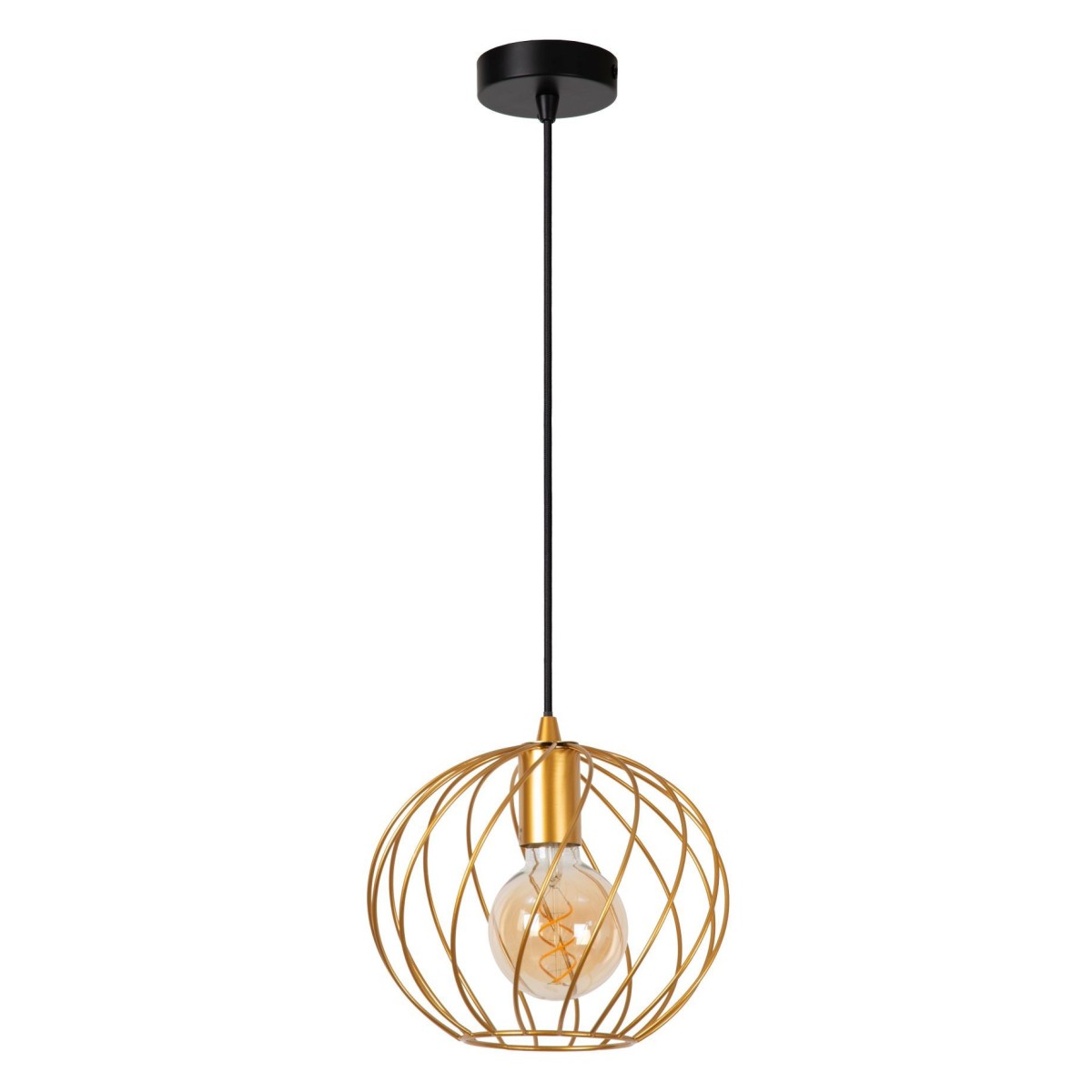 Lucide 21428/25/02 DANZA - Lampa wisząca - 25 cm - 1xE27 - Matowe złoto - Mosiądz