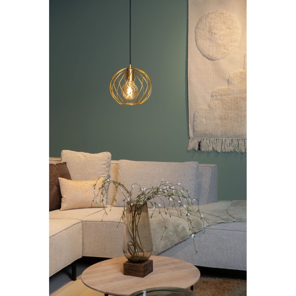 Lucide 21428/25/02 DANZA - Lampa wisząca - 25 cm - 1xE27 - Matowe złoto - Mosiądz