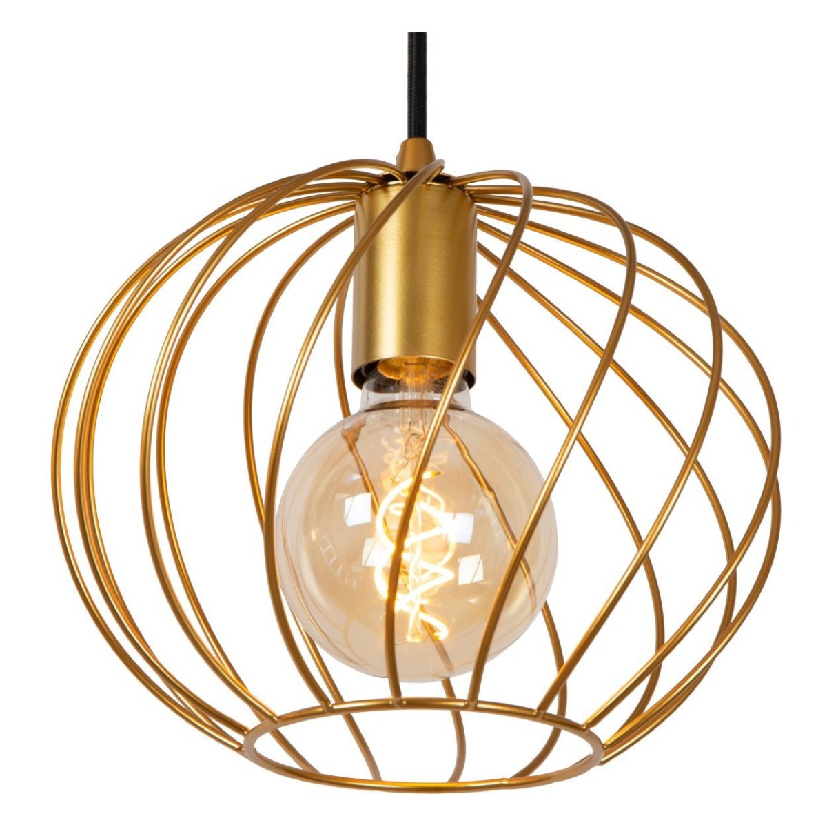 Lucide 21428/25/02 DANZA - Lampa wisząca - 25 cm - 1xE27 - Matowe złoto - Mosiądz