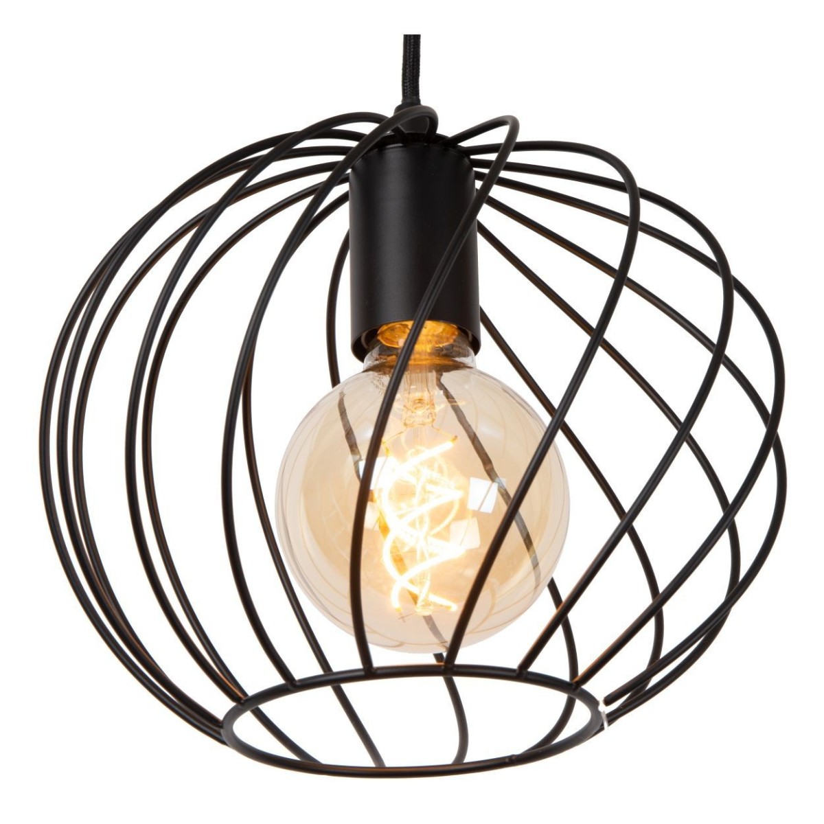 Lucide 21428/25/30 DANZA - Lampa wisząca - 25 cm - 1xE27 - Czarna