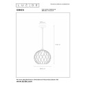 Lucide 21428/25/30 DANZA - Lampa wisząca - 25 cm - 1xE27 - Czarna