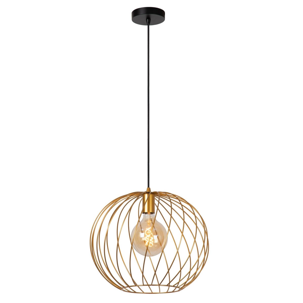 Lucide 21428/40/02 DANZA - Lampa wisząca - 40 cm - 1xE27 - Matowe złoto - Mosiądz
