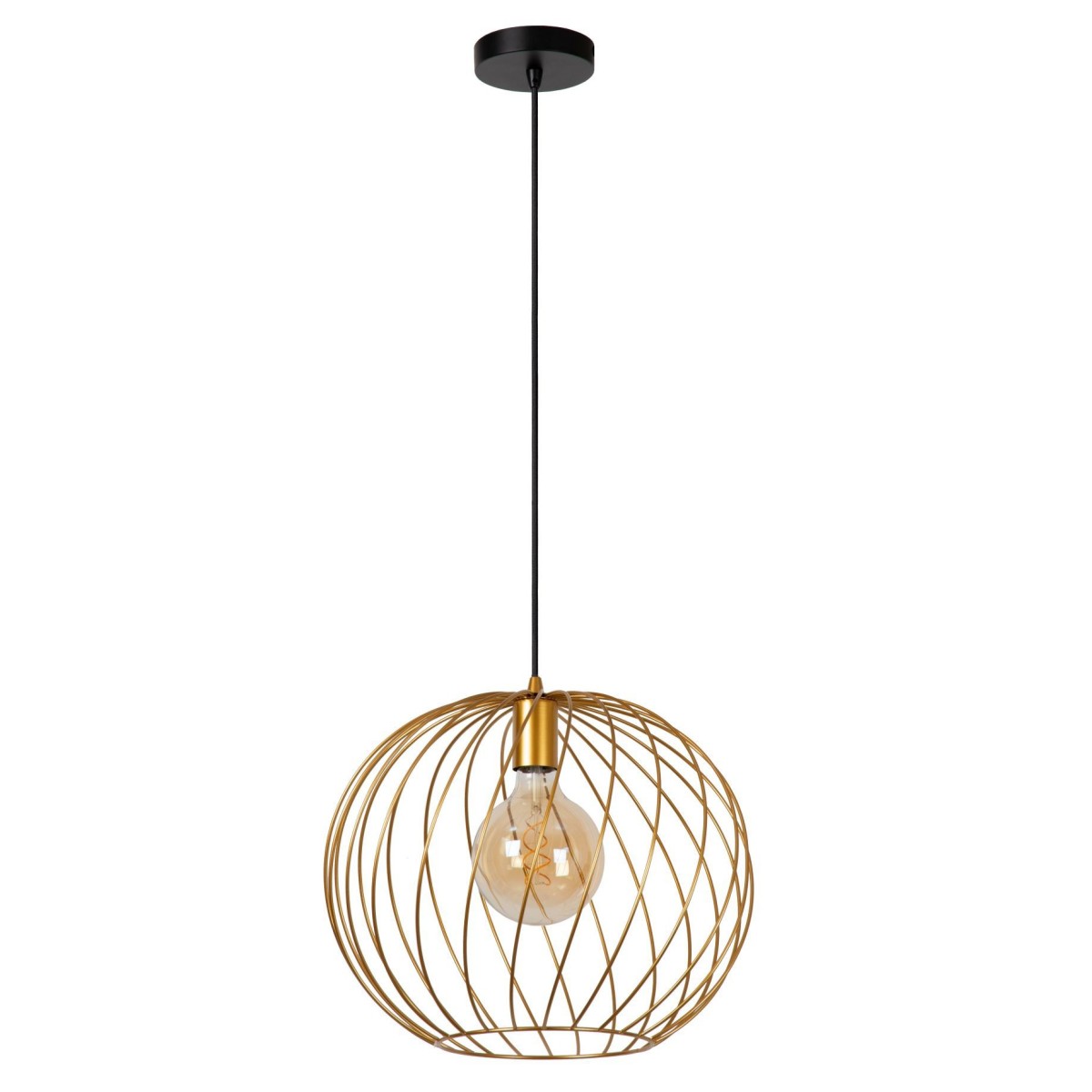 Lucide 21428/40/02 DANZA - Lampa wisząca - 40 cm - 1xE27 - Matowe złoto - Mosiądz