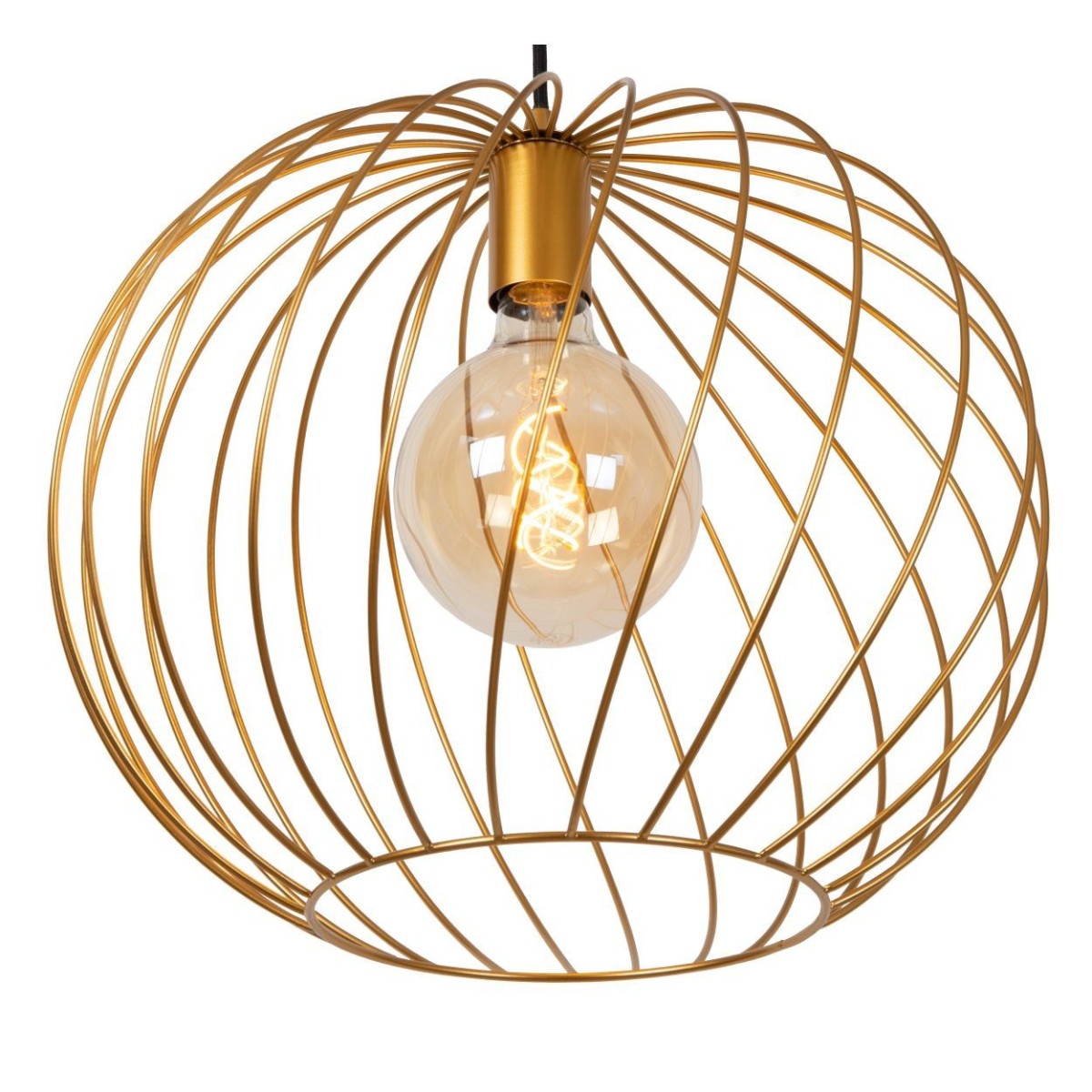 Lucide 21428/40/02 DANZA - Lampa wisząca - 40 cm - 1xE27 - Matowe złoto - Mosiądz