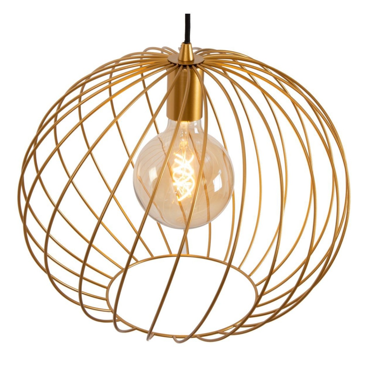 Lucide 21428/40/02 DANZA - Lampa wisząca - 40 cm - 1xE27 - Matowe złoto - Mosiądz