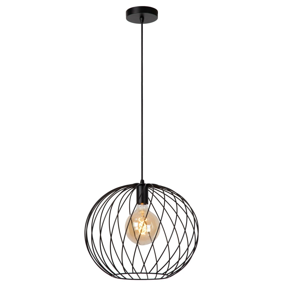 Lucide 21428/40/30 DANZA - Lampa wisząca - 40 cm - 1xE27 - Czarna