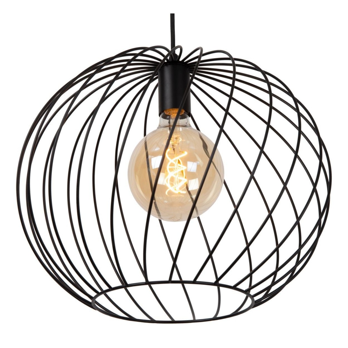 Lucide 21428/40/30 DANZA - Lampa wisząca - 40 cm - 1xE27 - Czarna