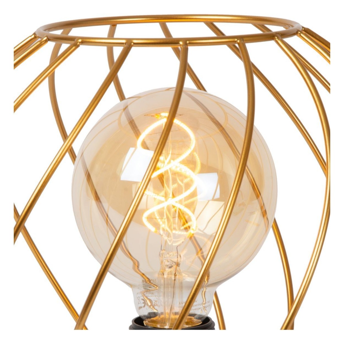 Lucide 21528/25/02 DANZA - Lampa stołowa - 25 cm - 1xE27 - Matowe złoto - Mosiądz