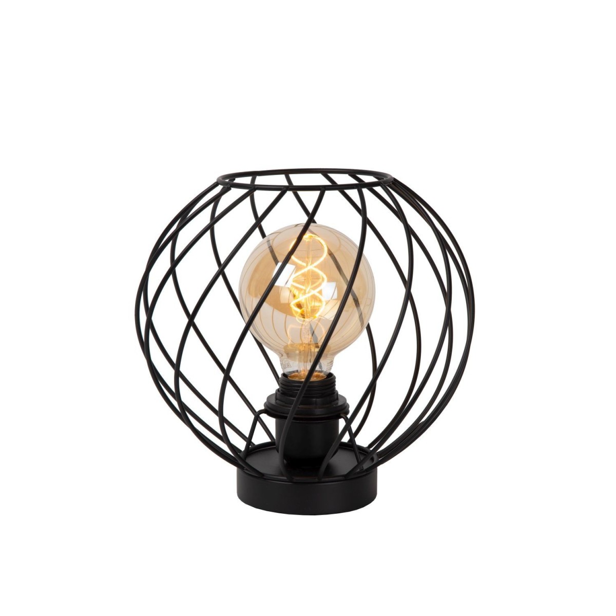 Lucide 21528/25/30 DANZA - Lampa stołowa - 25 cm - 1xE27 - Czarna