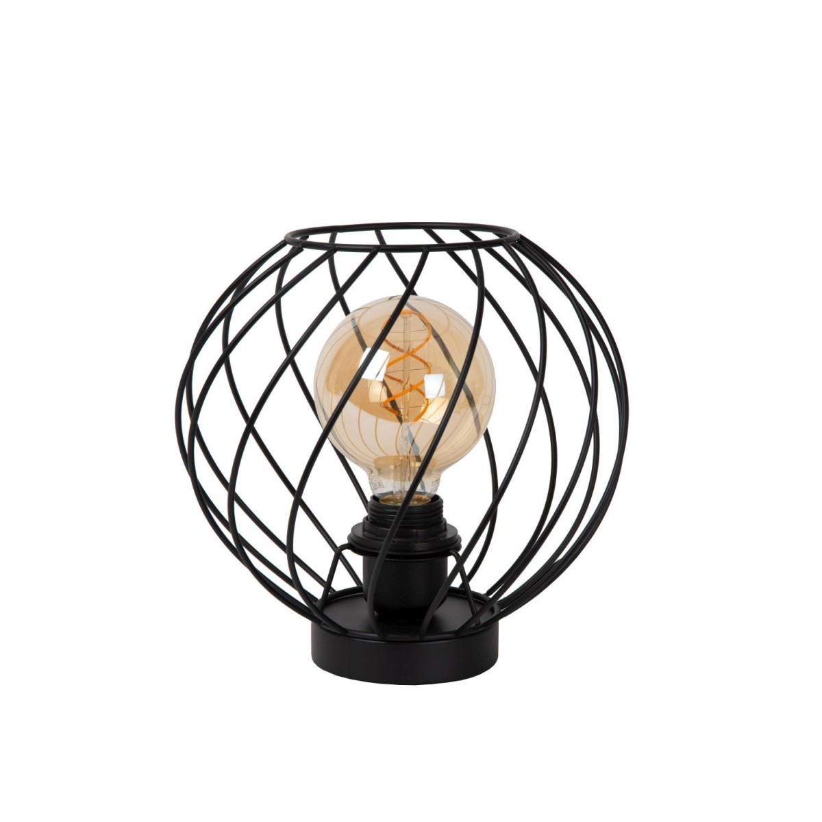 Lucide 21528/25/30 DANZA - Lampa stołowa - 25 cm - 1xE27 - Czarna