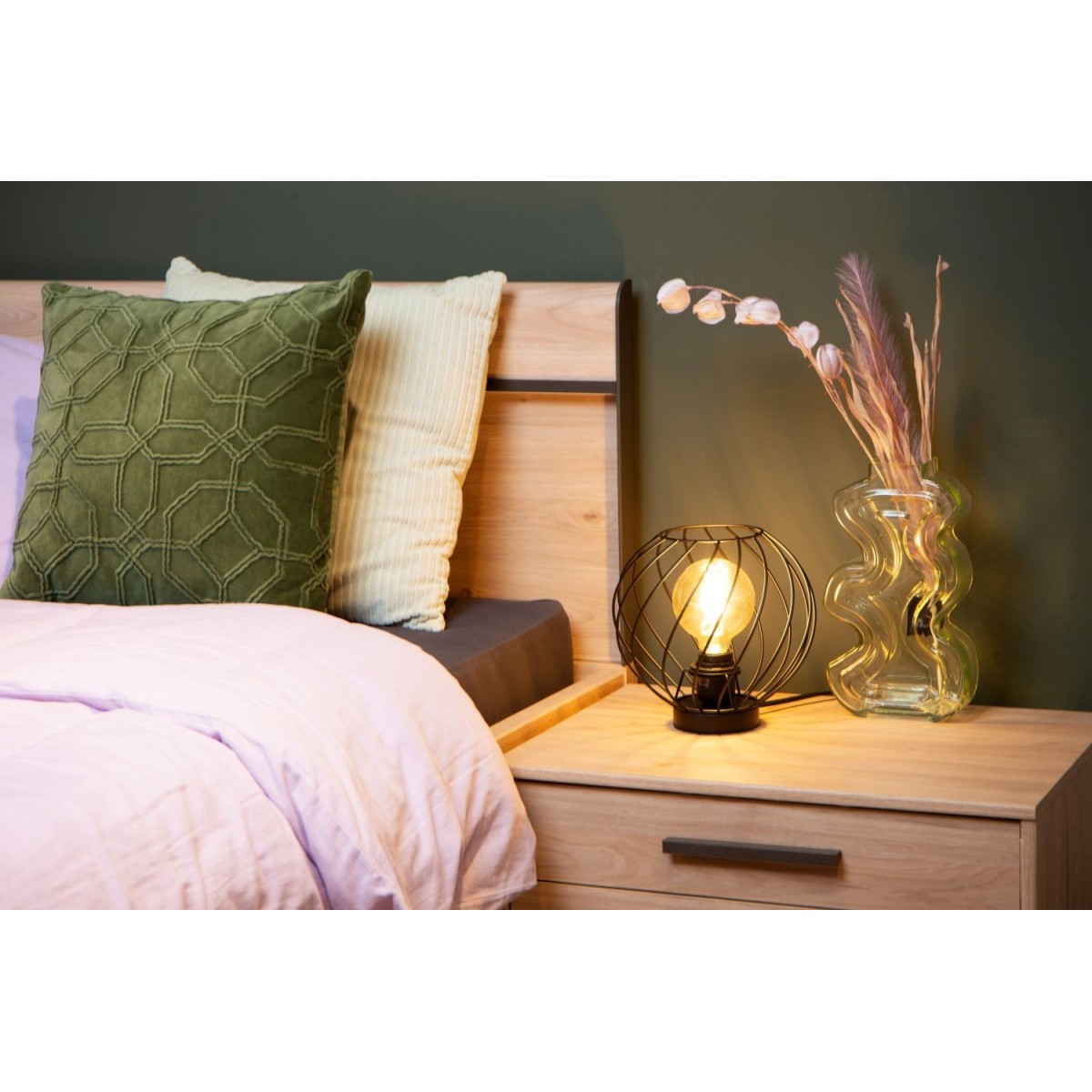 Lucide 21528/25/30 DANZA - Lampa stołowa - 25 cm - 1xE27 - Czarna