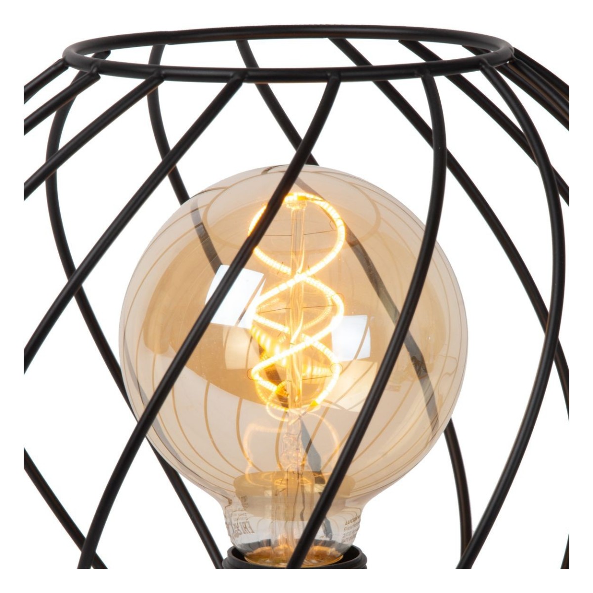 Lucide 21528/25/30 DANZA - Lampa stołowa - 25 cm - 1xE27 - Czarna
