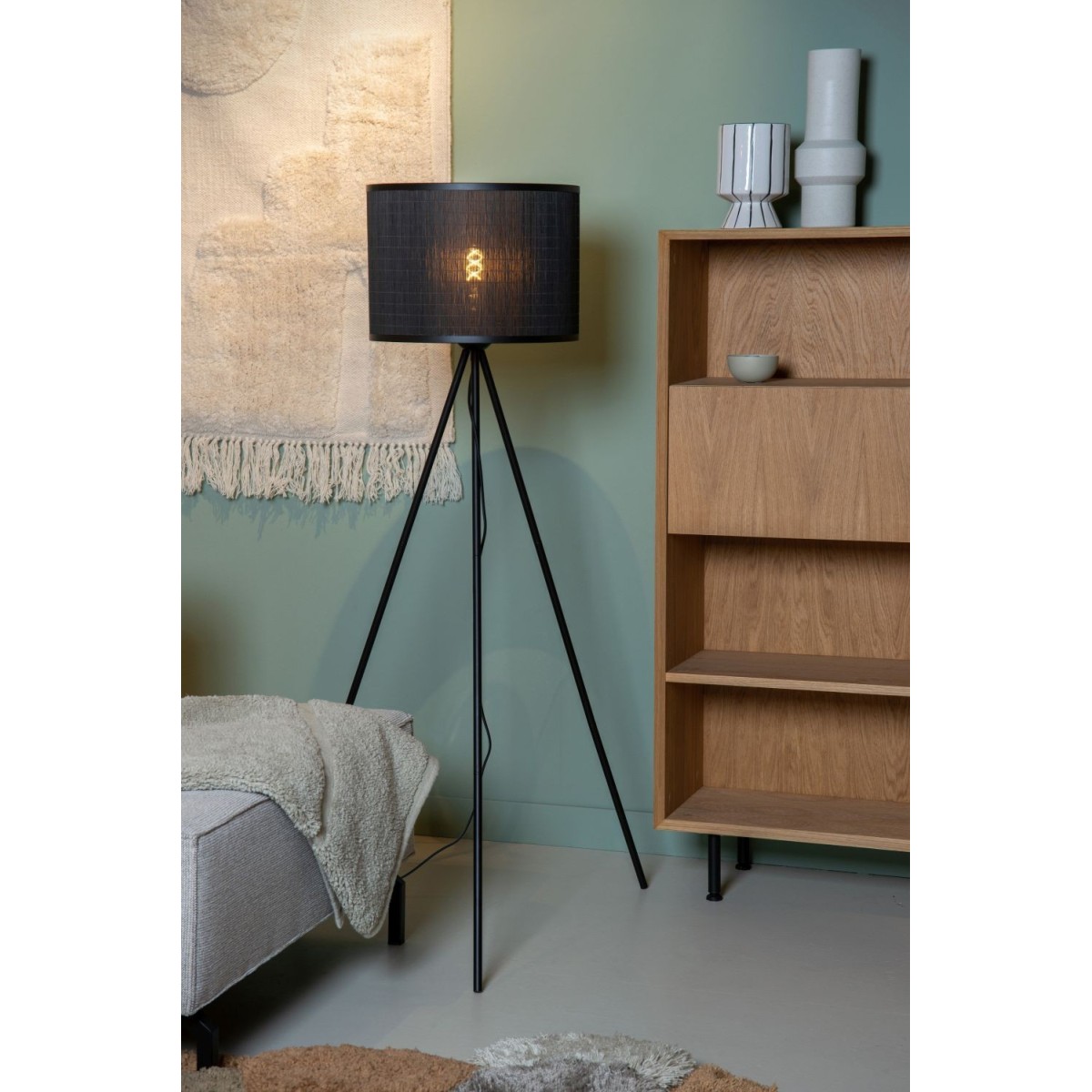 Lucide 21729/81/30 TAGALOG - Lampa podłogowa - 55 cm - 1xE27 - Czarna