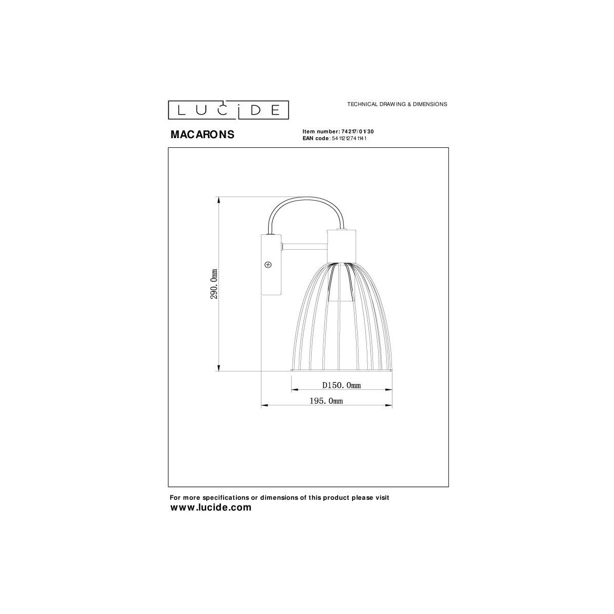 Nowoczesny kinkiet MACARONS 74217/01/30