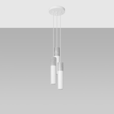 Lampa wisząca BORGIO kolor biały / szary SOLLUX LIGHTING polska produkcja