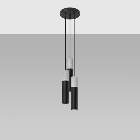 Lampa wisząca BORGIO kolor czarny / szary SOLLUX LIGHTING polska produkcja