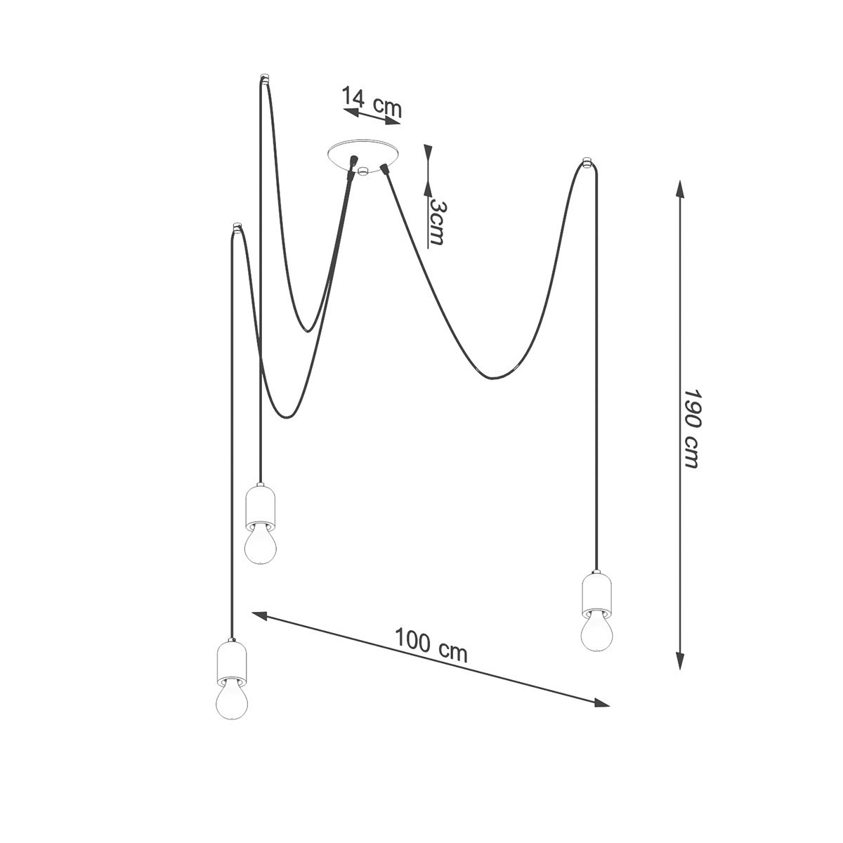 Żyrandol NESO kolor czarny / szary SOLLUX LIGHTING polska produkcja