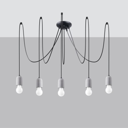 Żyrandol NESO kolor czarny / szary SOLLUX LIGHTING polska produkcja
