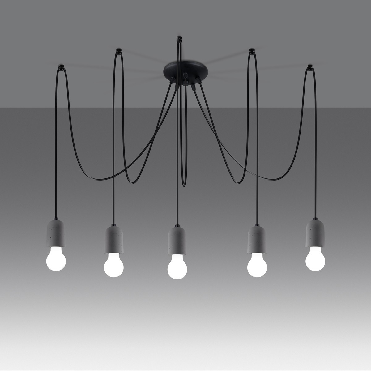 Żyrandol NESO kolor czarny / szary SOLLUX LIGHTING polska produkcja