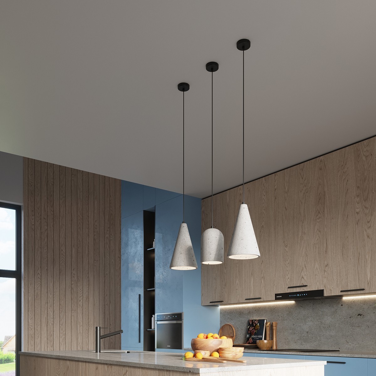 Lampa wisząca LODGE kolor czarny / szary SOLLUX LIGHTING polska produkcja