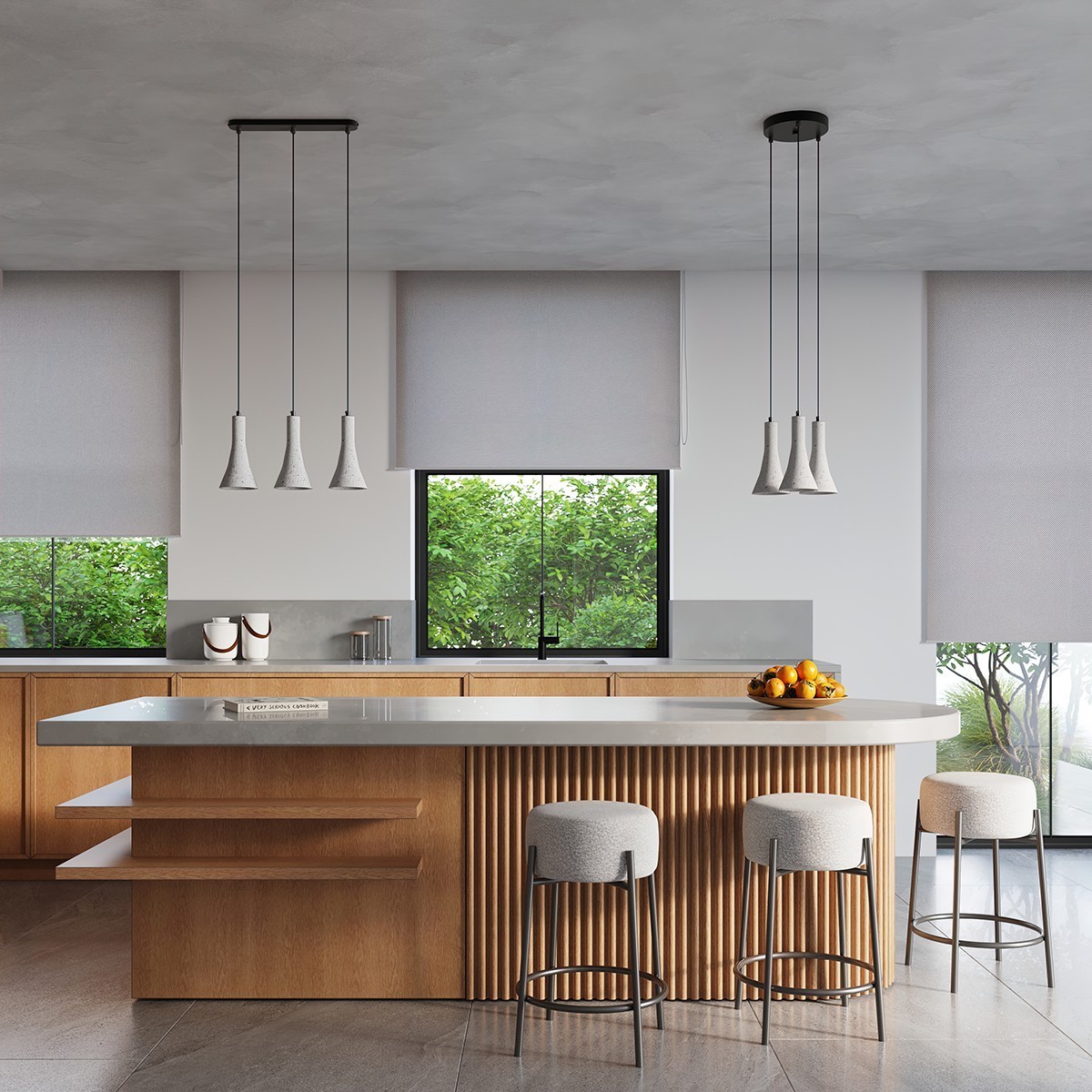 Lampa wisząca REA kolor szary SOLLUX LIGHTING polska produkcja