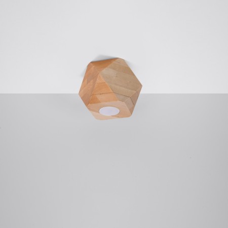 Plafon WOODY kolor naturalne drewno SOLLUX LIGHTING polska produkcja