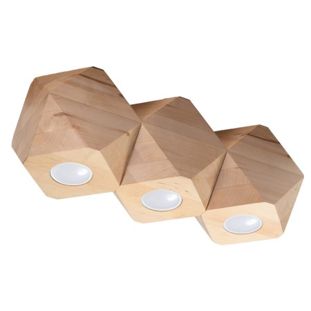 Plafon WOODY kolor naturalne drewno SOLLUX LIGHTING polska produkcja