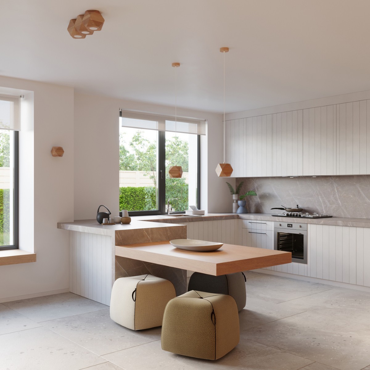 Plafon WOODY kolor naturalne drewno SOLLUX LIGHTING polska produkcja