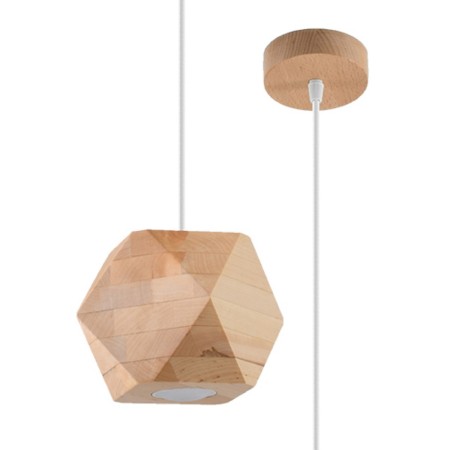 Lampa wisząca WOODY kolor naturalne drewno SOLLUX LIGHTING polska produkcja