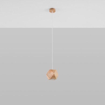 Lampa wisząca WOODY kolor naturalne drewno SOLLUX LIGHTING polska produkcja