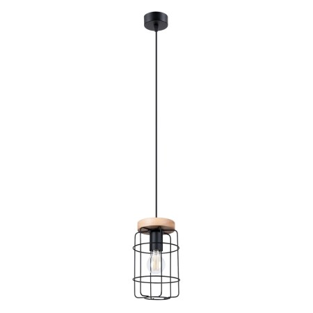 Lampa wisząca GOTTO kolor czarny / drewno SOLLUX LIGHTING polska produkcja