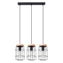 Lampa wisząca GOTTO kolor czarny / drewno SOLLUX LIGHTING polska produkcja