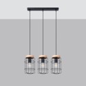 Lampa wisząca GOTTO kolor czarny / drewno SOLLUX LIGHTING polska produkcja