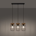 Lampa wisząca GOTTO kolor czarny / drewno SOLLUX LIGHTING polska produkcja